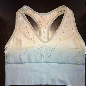 EUC VS Pink Sport bra seamless lightly line ombré seafoam to denim blue 14” P2P